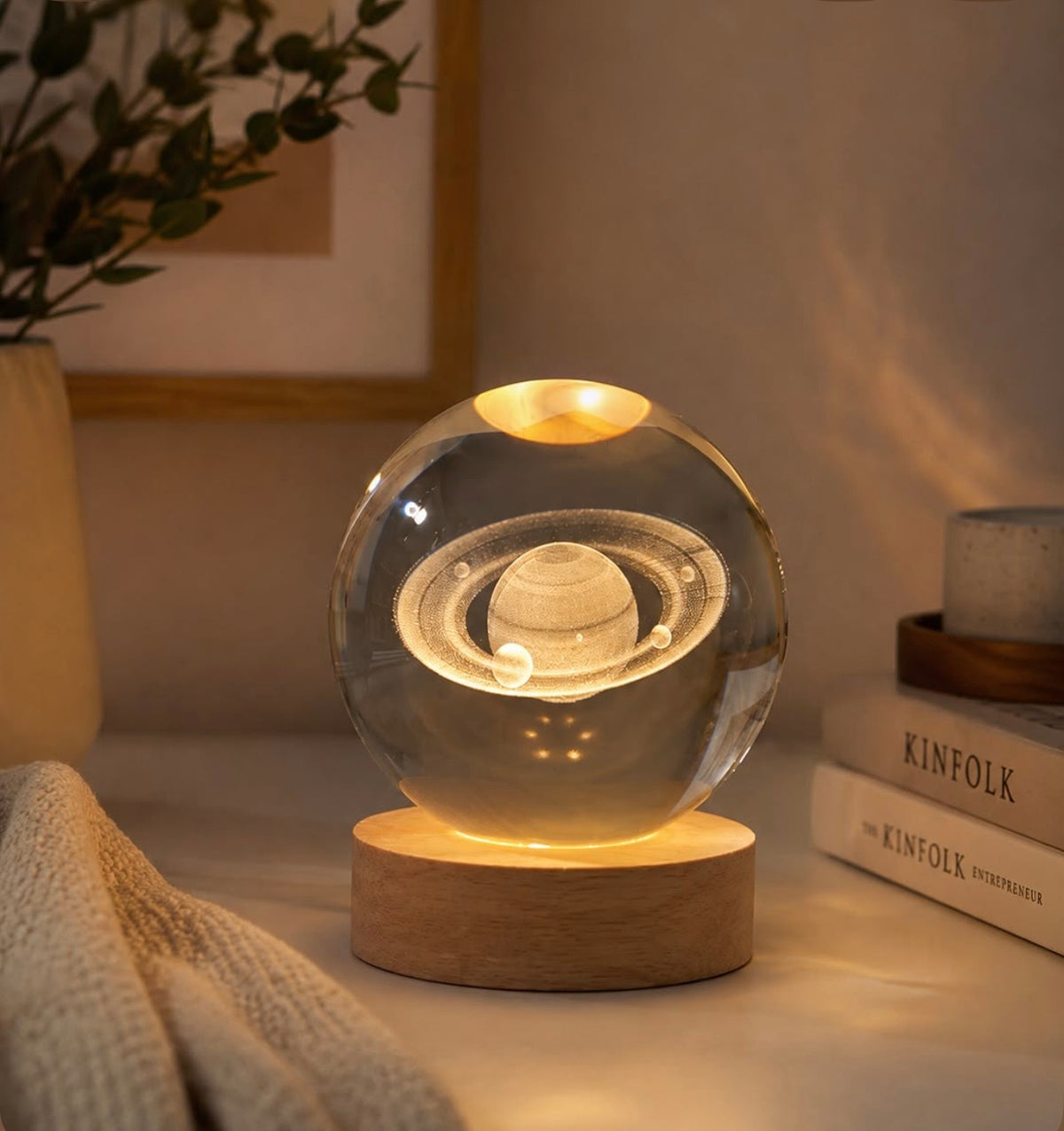 Esfera De Cristal Luz Led